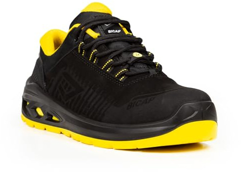 Bicap Scarpe Antinfortunistiche Uomo Donna Aikido S3S, Puntale in Alluminio, Lamina Zero Perforation, Suola PU Bidensità, Supporto BI-Balanced, Traspiranti, Leggere, Settore Logistica, Taglia 36/48