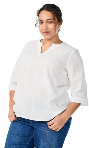 Zizzi Damen Große Größen Bluse Baumwolle 3/4 Ärmel Größe 42-60