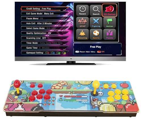 26800 in 1 Box Retro Arcade Game Console, Support 1280X720 Video Game Machine for PC Projector 4K TV 4 Player 3D Game, Search Save Delete Function, Favorite List (26800) (9800 DX Plus)