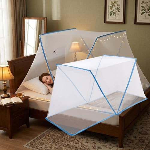 Pop-Up Moskitonetz für Bett & Outdoor, Freistehendes Faltbares Bettzelt