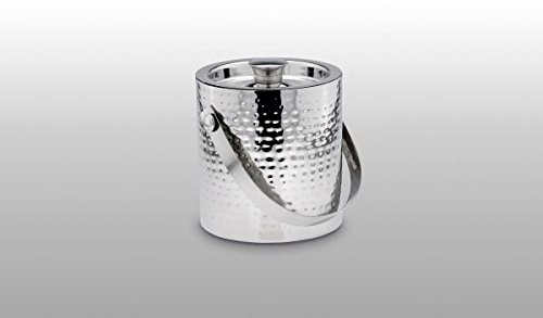 Eiswürfelbehälter inkl. Zange gehämmert H 17,0cm, D 16,0cm Edelstahl
