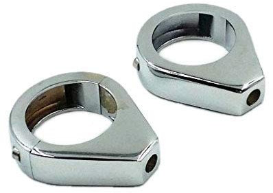 Motorrad Gabel Blinker Relocation Relocator Halterung Schellen Halterung Für Dyna XL Cruiser Chopper (Chrom, 49mm)