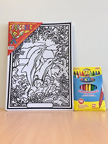 SERICOLOR Tableaux à colorier en Relief Velours. Dauphin Leader