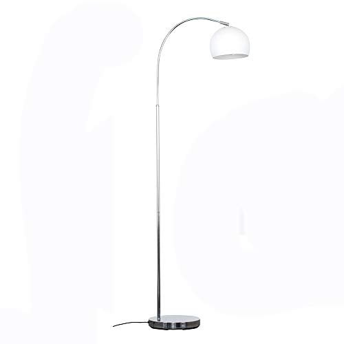 MiniSun | Modern Designer Style Polished Chrome Floor Lamp with a Gloss White Light Shade | Floor Lamps & Torchieres, Home Décor, Improvement & Lifestyle Essential