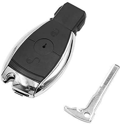 sourcing map Auto Schlüssel Gehäuse Schlüsselanhänger Fernbedienungsgehäuse Schutzhülle mit 2 Tasten Schal Ersatz Cover für Mercedes Benz 2005-2008
