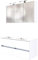 Lomadox Doppel Waschplatz 120 cm Doppelwaschbecken LED Spiegelschrank weiß badmöbel Set 2 teilig