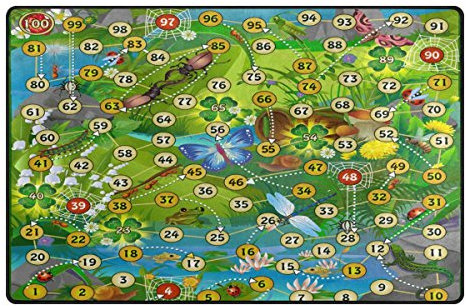 Use7 Teppich für Kinder, Brettspiel, für Wohnzimmer, Schlafzimmer, 50 x 80 cm