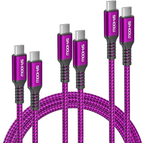 Elebase Cable iPad 10 eme Generation,Câble Chargeur USB C vers Type C 100W 1M/2M/3M 3 Pack,Cordon Charger Rapide Nylon pour 2024 iPad Air 4 5 Mini 7 6,iPad Pro,10.9 11 13 Pouces,iPhone 16 15,S25 S24
