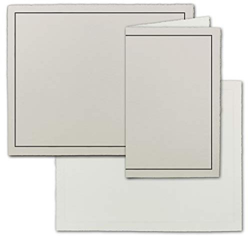 15 Stück Trauer-Papier aus Büttenpapier, 105 g/m², naturweiße Oberfläche mit grauem Trauer-Rand, Größe B6-17,5 x 21,5 cm