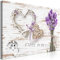 decomonkey Bilder Blumen Natur 120x80 cm 1 Teilig Leinwandbilder Bild auf Leinwand Vlies Wandbild Kunstdruck Wanddeko Wand Wohnzimmer Wanddekoration Deko Lavendel Herz