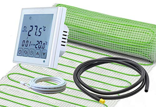 ew direkt Komplett-Set elektrische Fußbodenheizung UltraPro 160 für Fliesen, Naturstein mit Thermostat RT-60 Wlan (7 m² - 0,5 m x 14 m)