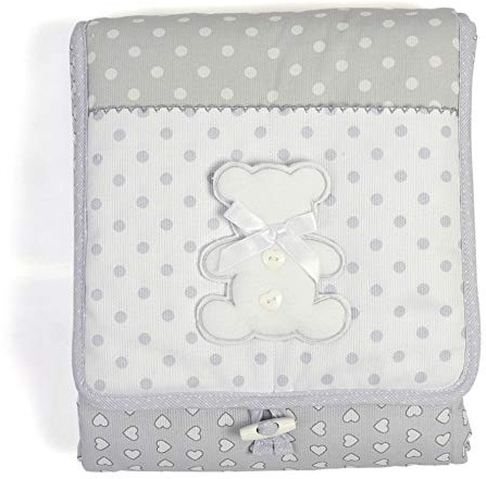Filet - Wickelauflage für die Tasche mit Punkten, in der Farbe Grau, mit Bärchen