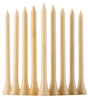 GFGL Golf Tees Durable Bamboo Tees 100Pcs 3-1/4 Friendly Biodegradable Material Reduce Friction Side Spin More Stable (Primary)