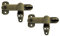 QCAA Solid Cast Brass Barn Door Latch for Sliding Cabinet Shed Door, 4, Brushed Antique Brass, 2 Pack, Made in Taiwan