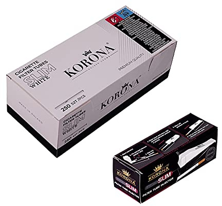 Spar-Set mit 1x Korona Slim Stopfmaschine + 10x Korona Slim White Filterhülsen 6,8mm, 250er Box