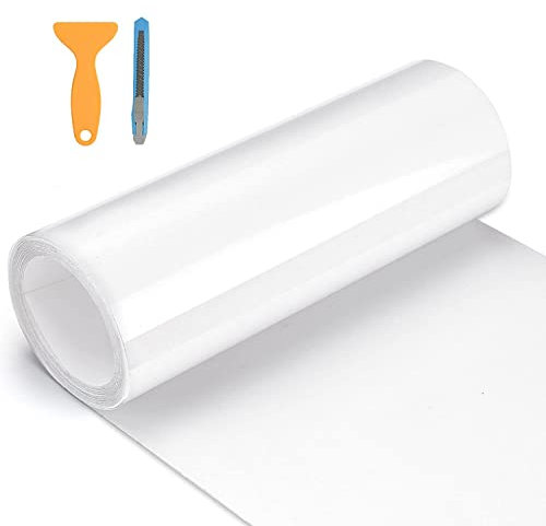 Kaliwa Lackschutzfolie Transparent 12cm x 100cm für Auto/Fahrrad/Motorrad, Selbstklebende Folie Schutzfolie Ladekantenschutz Rahmenschutz - Transparent & Blasenfrei