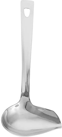 OSALADI Mestolo per olio in acciaio inox con bordo per colata, mestolo per zuppa, salsa, cucchiaio per versare gli attrezzi da cucina per salse e condimenti