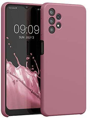 kwmobile Hülle kompatibel mit Samsung Galaxy A32 5G Hülle - Silikon Handy Case - Handyhülle weiche Oberfläche - kabelloses Laden - Dark Rose