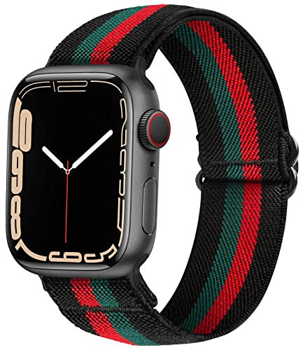 SITAFU Cinturino Compatibile con Apple Watch Cinturino 38mm 40mm 41mm Uomo Donna,Nylon Elastico Intrecciato Regolabile Sport Cinturini di Ricambio Compatibile per iWatch Series 7 6 5 4 3 2 1 SE