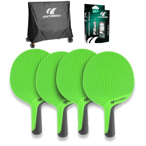 Cornilleau Family Pack Outdoor - 4 x Outdoor Schläger Softbat + Abdeckhaube Premium + 6 x Bälle**