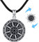 Odinstone Collana con bussola Ciondolo per uomo donna Argento 925 Collana con bussola Ispirazione Gioielli Regalo per uomo