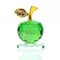 LOTOWELZON 50mm/1.97in Base Stand Crystal Apple Figurine Home Decor Crystal Paperweight Ornament Collectible Crafts, for Wedding Birthday Christmas (Green w/Flat Base)