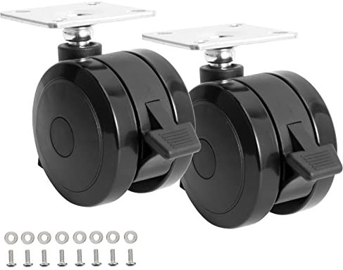 BBQ Future 69828 Feststellrollen Set für Weber Spirit 200/300 Serie Grills (Bj. 2013-aktuell), Feststellrolle mit Platte und Schrauben für Weber Grill Ersatzteile, 2 Stück, schwarz