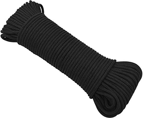 Tidyard Bootsseil Seil Schwarz 5 mm 25 m Polypropylen Ankerleine Festmacher Tauwerk Seil Outdoorseil Polypropylenseil für Einsatz auf Segelbooten, Booten oder Yachten