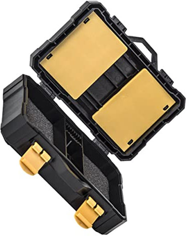 FRCOLOR Camera Battery Case and Memory Card Storage Box for Photographers, Portable Sturdy Protective Holder for - and Cards, Black Compact Travel Organizer