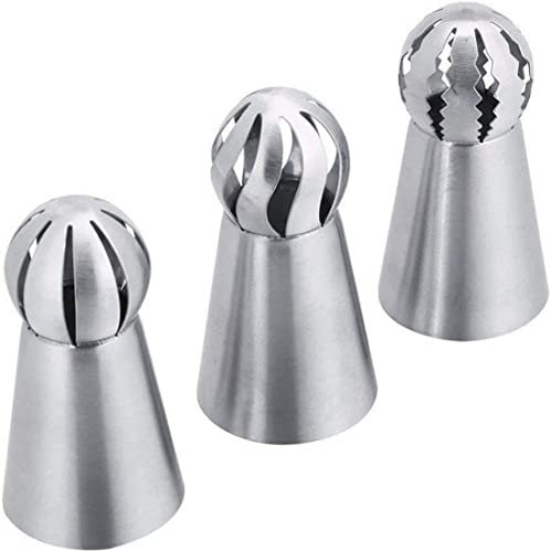 LATRAT Lot de 3 douilles russes en acier inoxydable, Patisserie Accessoire pour décorer gâteaux, cupcakes, churros, beignets, biscuits