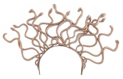 NEU Haarreif Medusa mit Schlangen, gold, ca. 26cm hoch