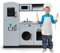 GYMAX Wooden Kids Kitchen Play Set, Children Pretend Kitchen Playset with Stoves, Oven, Microwave, Fridge, Washing Machine, Chalkboard & Sounds, Realistic Role Play Toy Kitchen for 3+