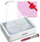 Nail Dust Collector with Lamp&50pcs Disposable Filter&Dusting Brush, Electric Nail Vacuum Cleaner Dust Fan Suction Machine for Manicure Acrylic Gel Nails Polishing, Low Noise, Salon Home