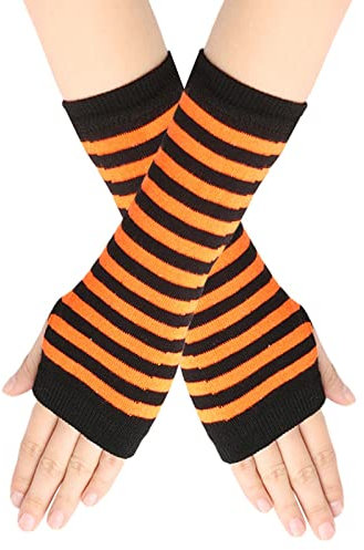 HANXIULIN Winter Warme Pulswärmer Fingerfrei Pulswärmer dehnbare Fäustlinge Weiche Dehnbare Gestrickte Fingerlose Fäustlinge für Frauen Mädchen