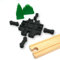 Luminick 4-Fach Kreuzung, Schienenkreuzung, Holzeisenbahn, kompatibel mit Brio, Eichhorn, IKEA Lillabo, Haba, inkl. 4 Adaptern, Schienenverbinder, 5-teilig