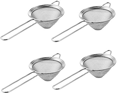 Cabilock 4 Piezas colador de cóctel cuchara para quitar grasa coladores para cocina filtro de café colador de té cónico tamiz de malla fina leche de soja filtrar Italia
