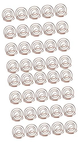 Tofficu 48 Pièces porte-numéros de table marque-places de noël support de clip pour porte-photo anneaux pinces en forme de coeur porte-photos or rose titulaire de la carte porte-billets