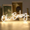 XLSBZ Neon Schild Dimmbare Neon Lichter USB LED Schilder Neon Licht für Kinderzimmer Schlafzimmer Hochzeit Party Wanddekoration (Oh Baby)