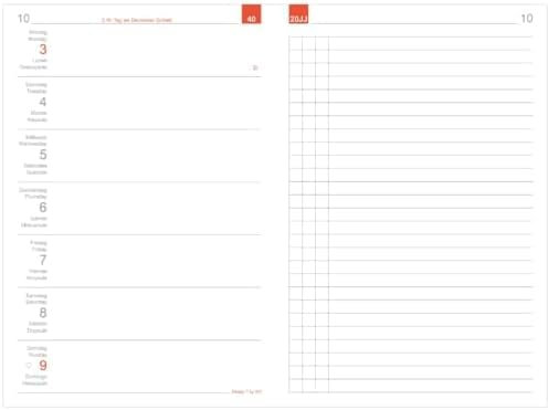 X17- A6 Wochenkalender-Wochenplaner Nachfüllpack | „Links“ 2025, 2 Hefte à 6 Monate, inkl. Memokarte. Nur passend für das X17-System. Made in Germany