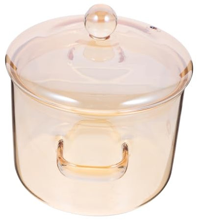 TOPBATHY Borosilicate Glass Soup Pot Double-Eared Heat Resistant Cooking Pot Kitchen Essential