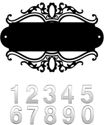 Decorative House Number Sign, House Address Plaques Metal Address Sign Mailbox Number Personalized Address Signs for House Home Hotel Office Garden Decorative