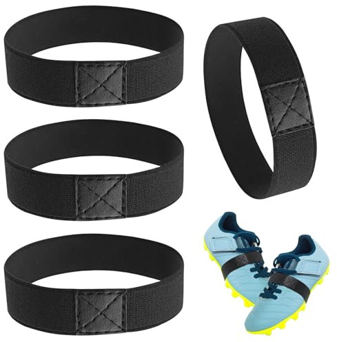 Matsizen 4 Paar Schnürsenkel Fixierband Fussball,Schnürsenkel Fixierband für Fußballschuhe Verhindert Das Lösen Der Schleifen,Stretching Band Schnürsenkel Reißfeste Fixierung,Anti Loose Schuhbänder