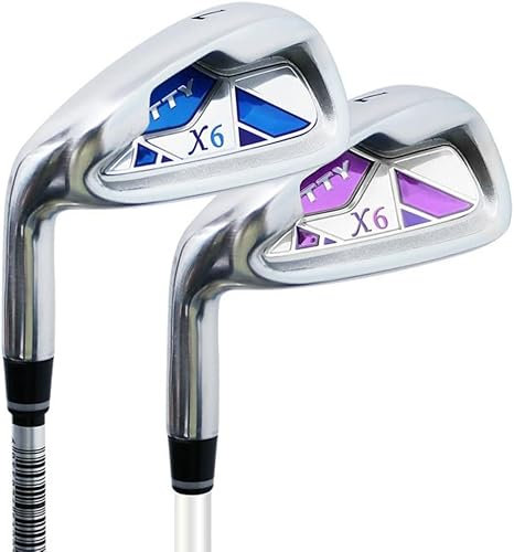 Left-Handed 7-Iron Golf Clubs for Men Women Single Carbon/Steel Body R-Level Beginner's Swing Golf Iron,Green,Woman-steel shaft