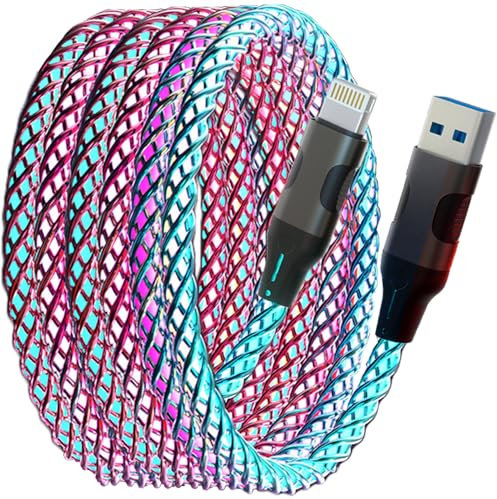 KINDRM LED iPhone Charger Cable, 4.9ft [MFi Certified] RGB Colorful Gradual Light Up iPhone Lightning Cable USB Fast Charging Data Cord for iPhone 14 13 12 11 Pro Max XR XS X 8 7 6 Plus SE iPad More