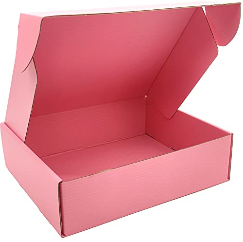 Cenoid Small Postal Boxes, 25x20x7cm Pink Postage Parcel Shipping Cardboard Boxes for Posting Shipping Delivery Packaging boxes for Small Business (Pack of 25)