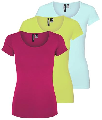 VERO MODA Damen Vmmaxi My Soft Ss U-Neck T-Shirt