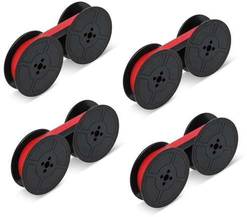 4 PCS Farbband Für Schreibmaschine, Farbband in Schwarz & Rot Doppelpack Schreibmaschinenband Rot Und Schwarz Nylon Typewriter Farbband Farbband Schwarz-Rot Kompatibel Mit Klassischen Modellen