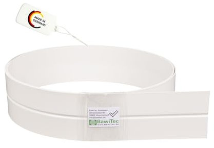 BawiTec Kunststoff Knickwinkel Knickleiste weiß mittige Knickfalz Abdeckleiste flexible Flachleiste Flachprofil Verkleidungsleiste Fassadenbau Fenster Türen (Breite 100mm 50/50 - Länge 600cm)