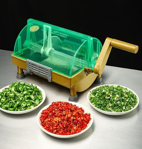 McbeAn Professioneller Hand-Frühlingszwiebelschneider, Zerkleinerer, Zerkleinerer, Hobel, Edelstahlklinge, 3 Mm Gleichmäßiger Schnitt, Edelstahl-Spiralmesser, Für Frühlingszwiebeln, Lauch, Koriander