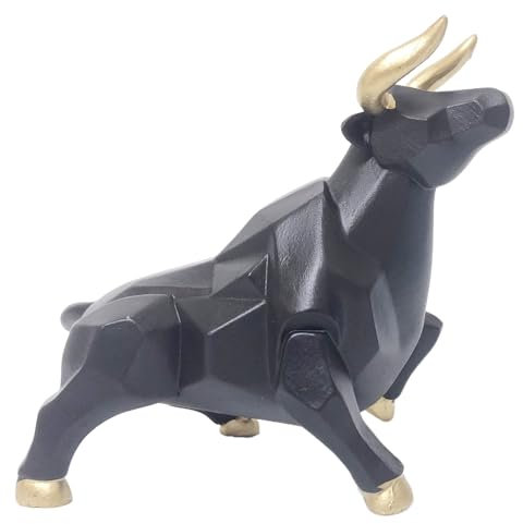 Stier Figur - Geometrische Resin Dekofigur Mit Modernem Design,Wohnaccessoire Für Zuhause Büro Schreibtisch Nachttisch Deko Geschenkidee